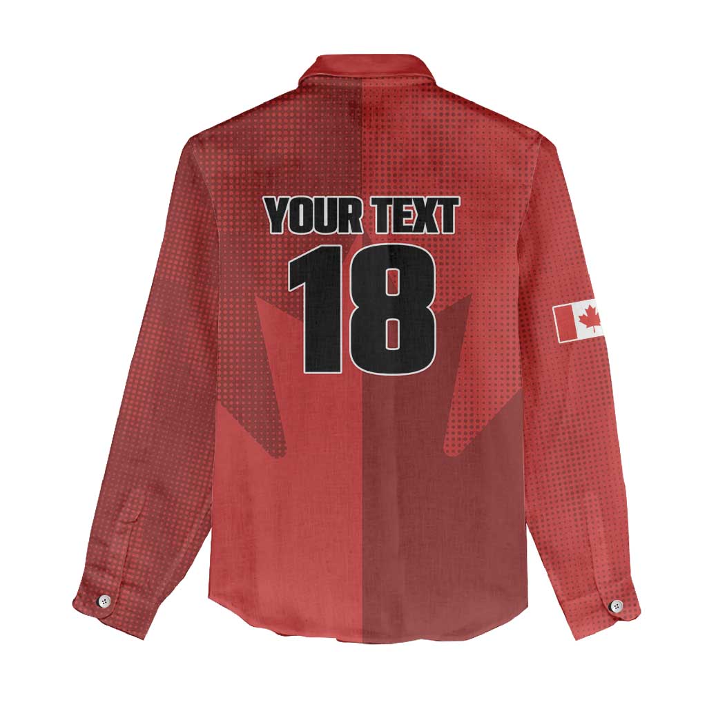 Canada Soccer Maple Leaf Custom Women Casual Shirt Sporty Style - Wonder Print Shop