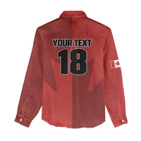 Canada Soccer Maple Leaf Custom Women Casual Shirt Sporty Style - Wonder Print Shop