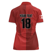 Canada Soccer Maple Leaf Custom Women Polo Shirt Sporty Style - Wonder Print Shop