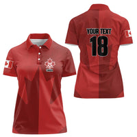 Canada Soccer Maple Leaf Custom Women Polo Shirt Sporty Style - Wonder Print Shop