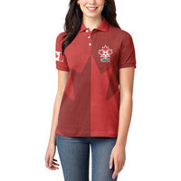 Canada Soccer Maple Leaf Custom Women Polo Shirt Sporty Style - Wonder Print Shop