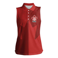 Canada Soccer Maple Leaf Custom Women Sleeveless Polo Shirt Sporty Style - Wonder Print Shop