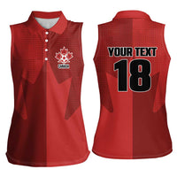 Canada Soccer Maple Leaf Custom Women Sleeveless Polo Shirt Sporty Style - Wonder Print Shop
