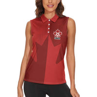 Canada Soccer Maple Leaf Custom Women Sleeveless Polo Shirt Sporty Style - Wonder Print Shop