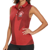 Canada Soccer Maple Leaf Custom Women Sleeveless Polo Shirt Sporty Style - Wonder Print Shop