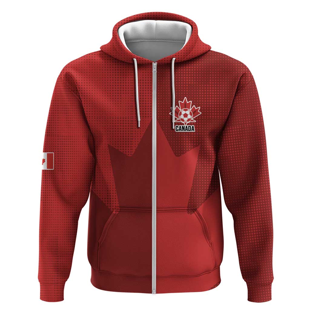 Canada Soccer Maple Leaf Custom Zip Hoodie Sporty Style - Wonder Print Shop