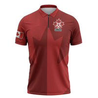 Canada Soccer Maple Leaf Custom Zipper Polo Shirt Sporty Style - Wonder Print Shop