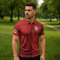 Canada Soccer Maple Leaf Custom Zipper Polo Shirt Sporty Style - Wonder Print Shop