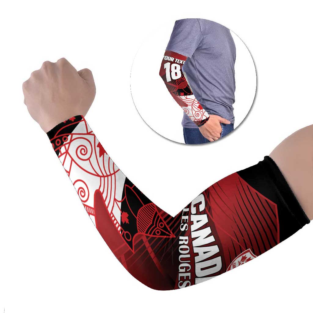 Custom Canada Soccer Arm Sleeves Les Rouges Maple Leaf - Wonder Print Shop