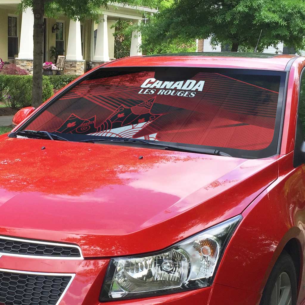 Canada Soccer Auto Sun Shade Les Rouges Maple Leaf - Wonder Print Shop
