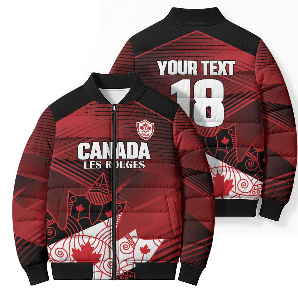 Custom Canada Soccer Bomber Puffer Jacket Les Rouges Maple Leaf - Wonder Print Shop