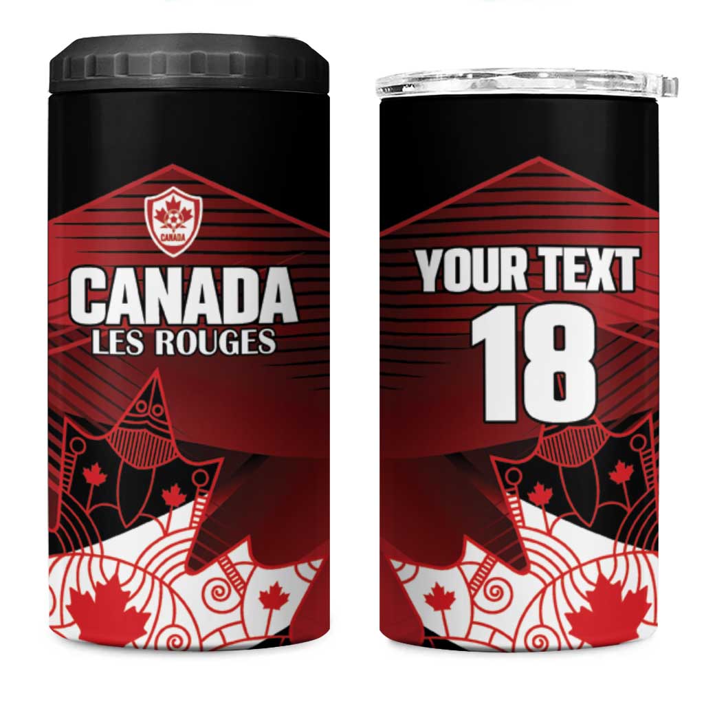 Custom Canada Soccer 4 in 1 Can Cooler Tumbler Les Rouges Maple Leaf - Wonder Print Shop