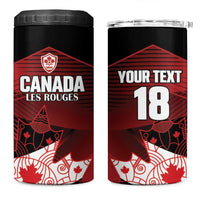 Custom Canada Soccer 4 in 1 Can Cooler Tumbler Les Rouges Maple Leaf - Wonder Print Shop