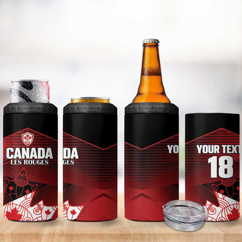Custom Canada Soccer 4 in 1 Can Cooler Tumbler Les Rouges Maple Leaf - Wonder Print Shop