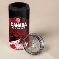Custom Canada Soccer 4 in 1 Can Cooler Tumbler Les Rouges Maple Leaf - Wonder Print Shop