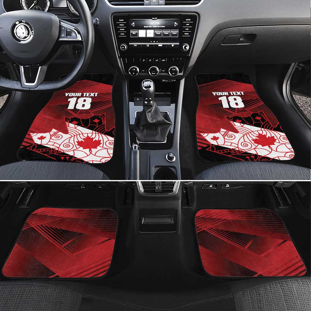 Custom Canada Soccer Car Mats Les Rouges Maple Leaf - Wonder Print Shop