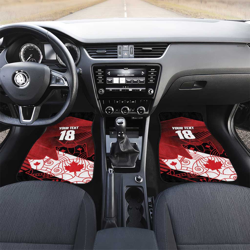 Custom Canada Soccer Car Mats Les Rouges Maple Leaf - Wonder Print Shop