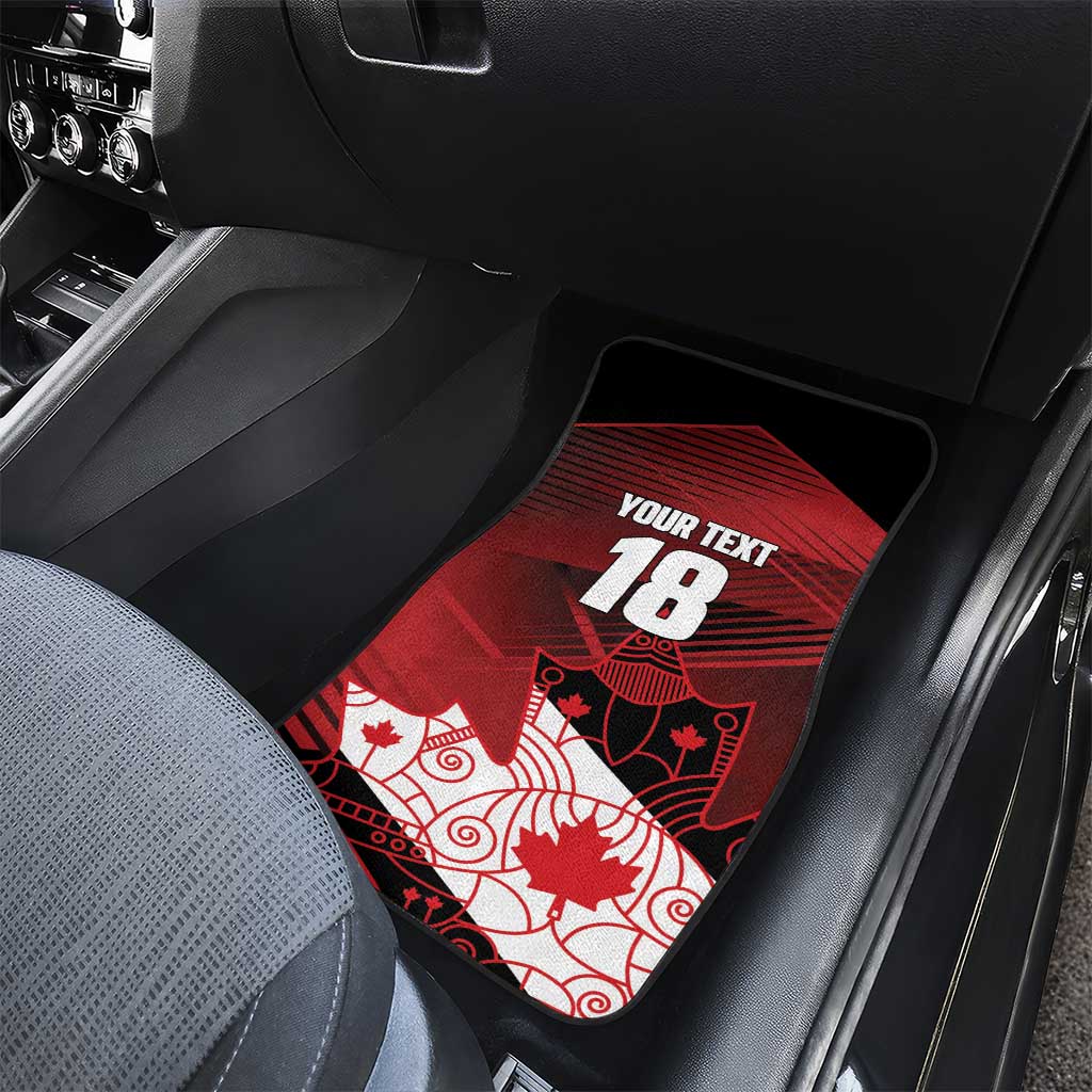 Custom Canada Soccer Car Mats Les Rouges Maple Leaf - Wonder Print Shop