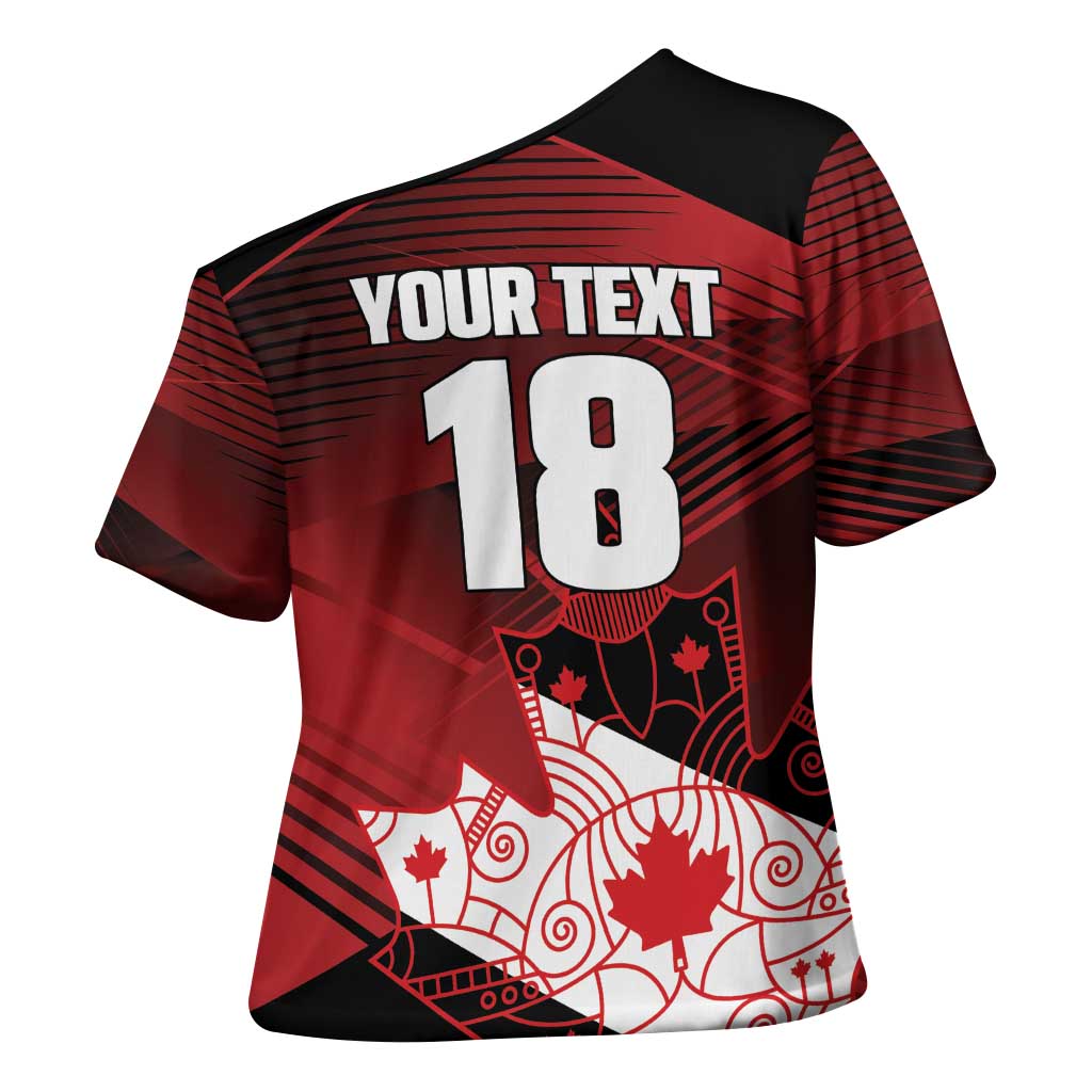 Custom Canada Soccer Cross Shoulder Shirt Les Rouges Maple Leaf - Wonder Print Shop