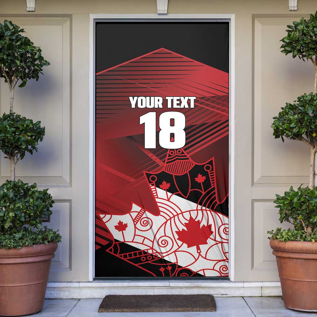 Custom Canada Soccer Door Cover Les Rouges Maple Leaf - Wonder Print Shop