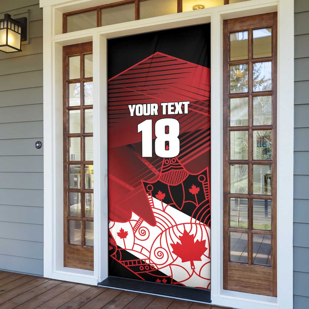 Custom Canada Soccer Door Cover Les Rouges Maple Leaf - Wonder Print Shop