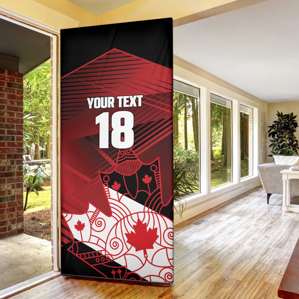 Custom Canada Soccer Door Cover Les Rouges Maple Leaf - Wonder Print Shop