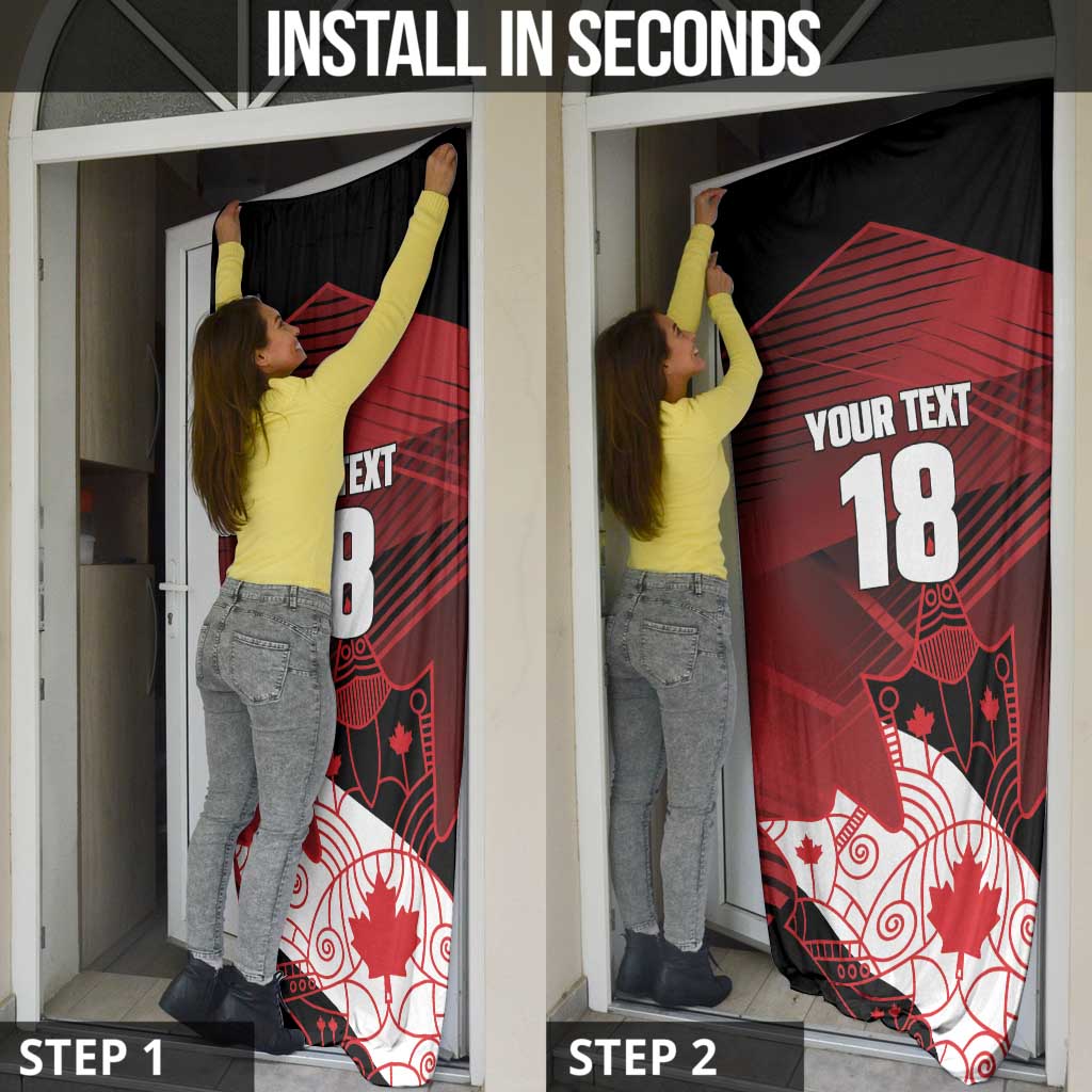 Custom Canada Soccer Door Cover Les Rouges Maple Leaf - Wonder Print Shop