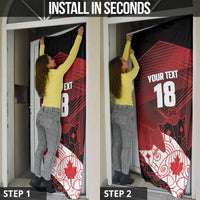Custom Canada Soccer Door Cover Les Rouges Maple Leaf - Wonder Print Shop