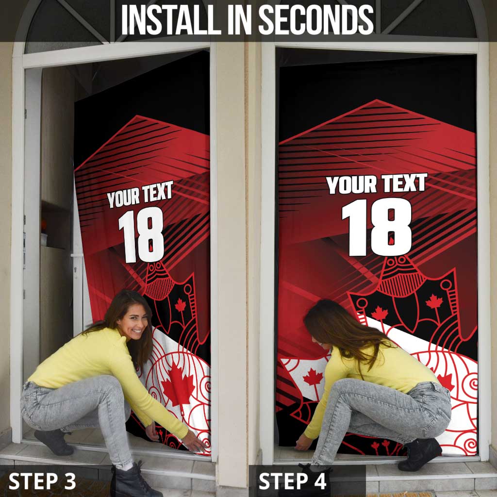 Custom Canada Soccer Door Cover Les Rouges Maple Leaf - Wonder Print Shop