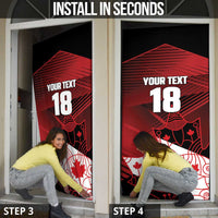 Custom Canada Soccer Door Cover Les Rouges Maple Leaf - Wonder Print Shop