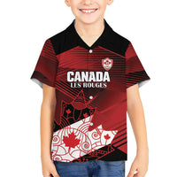 Custom Canada Soccer Family Matching Off Shoulder Maxi Dress and Hawaiian Shirt Les Rouges Maple Leaf - Wonder Print Shop