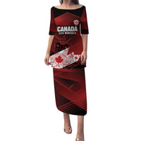 Custom Canada Soccer Family Matching Puletasi and Hawaiian Shirt Les Rouges Maple Leaf - Wonder Print Shop