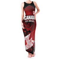 Custom Canada Soccer Family Matching Tank Maxi Dress and Hawaiian Shirt Les Rouges Maple Leaf - Wonder Print Shop