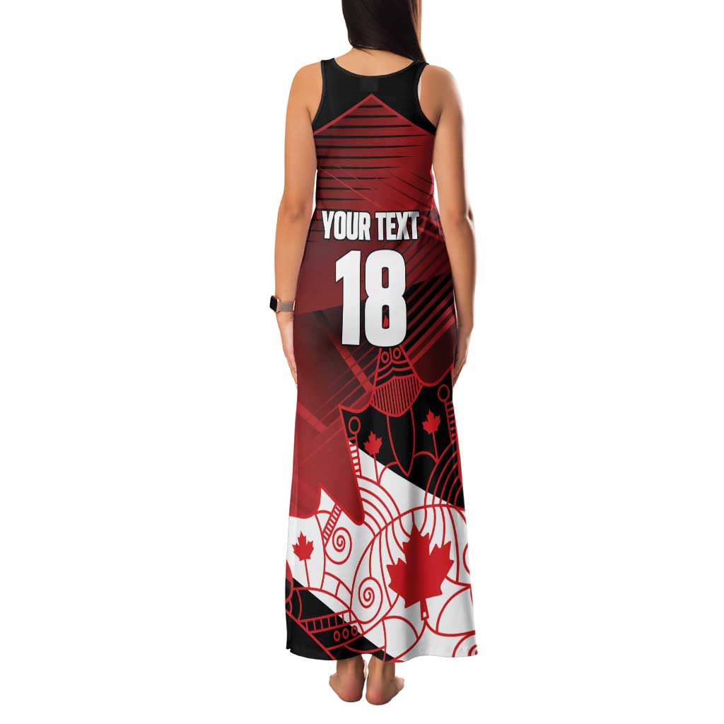 Custom Canada Soccer Family Matching Tank Maxi Dress and Hawaiian Shirt Les Rouges Maple Leaf - Wonder Print Shop