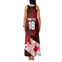 Custom Canada Soccer Family Matching Tank Maxi Dress and Hawaiian Shirt Les Rouges Maple Leaf - Wonder Print Shop