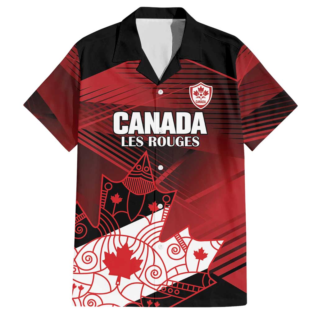 Custom Canada Soccer Hawaiian Shirt Les Rouges Maple Leaf - Wonder Print Shop
