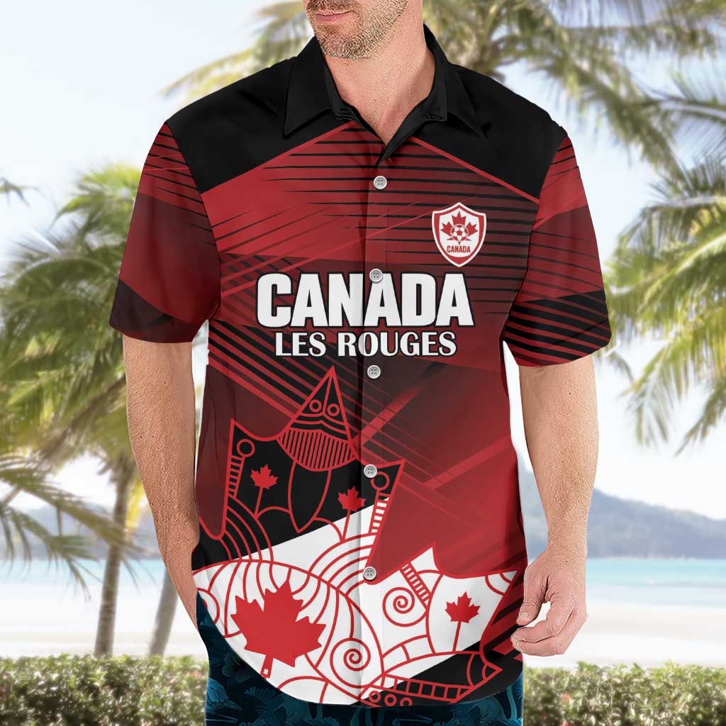 Custom Canada Soccer Hawaiian Shirt Les Rouges Maple Leaf - Wonder Print Shop