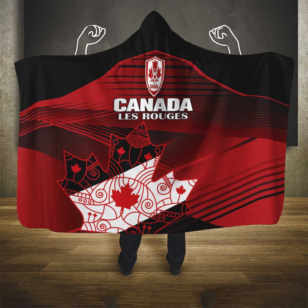 Canada Soccer Hooded Blanket Les Rouges Maple Leaf - Wonder Print Shop