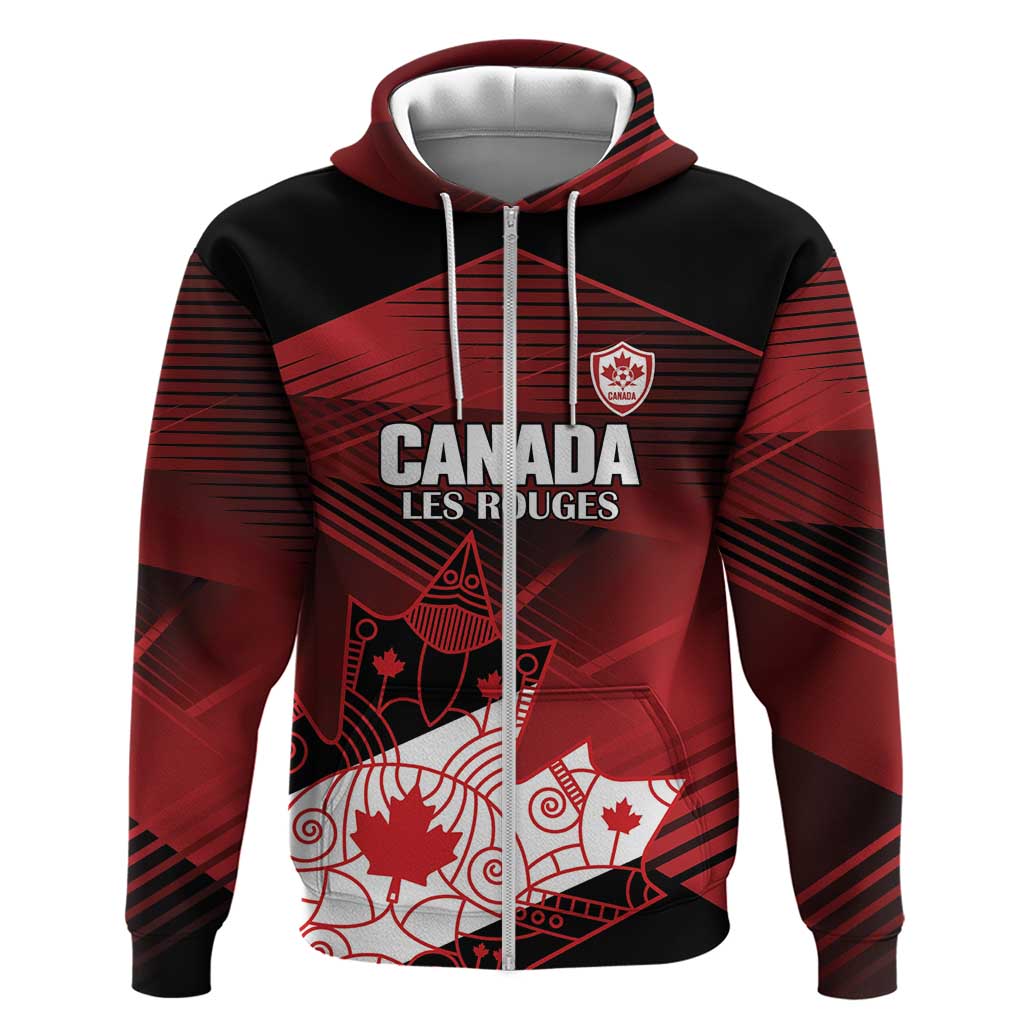 Custom Canada Soccer Hoodie Les Rouges Maple Leaf - Wonder Print Shop