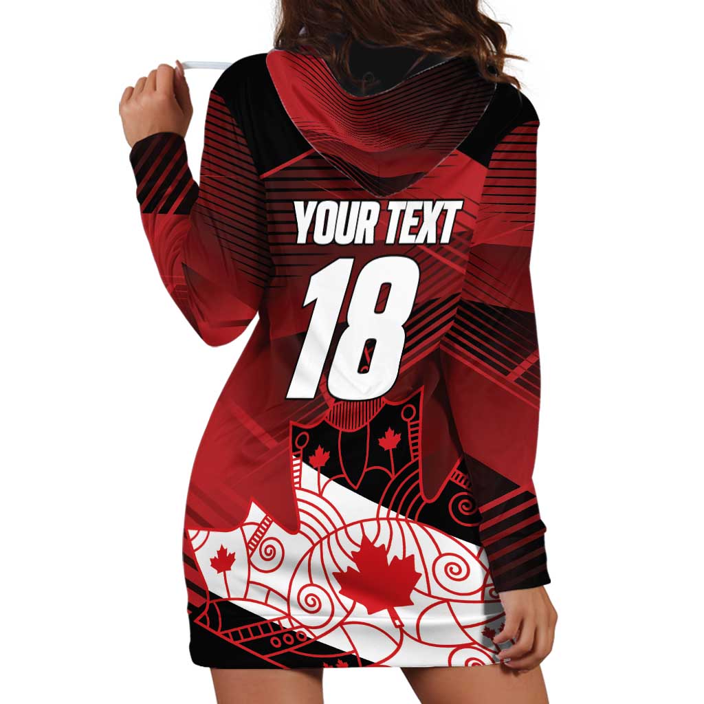Custom Canada Soccer Hoodie Dress Les Rouges Maple Leaf - Wonder Print Shop