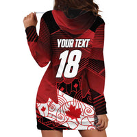 Custom Canada Soccer Hoodie Dress Les Rouges Maple Leaf - Wonder Print Shop