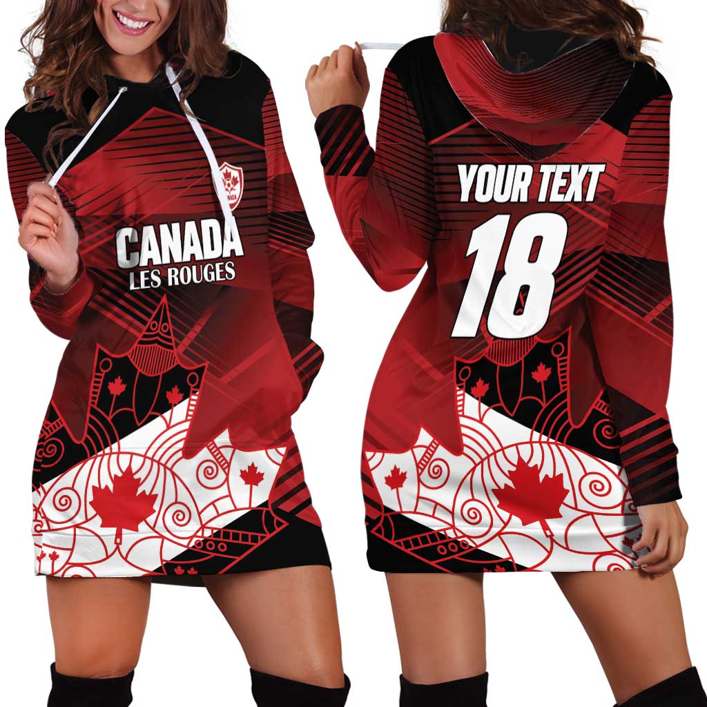 Custom Canada Soccer Hoodie Dress Les Rouges Maple Leaf - Wonder Print Shop