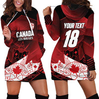 Custom Canada Soccer Hoodie Dress Les Rouges Maple Leaf - Wonder Print Shop