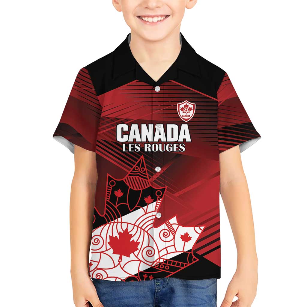 Custom Canada Soccer Kid Hawaiian Shirt Les Rouges Maple Leaf - Wonder Print Shop