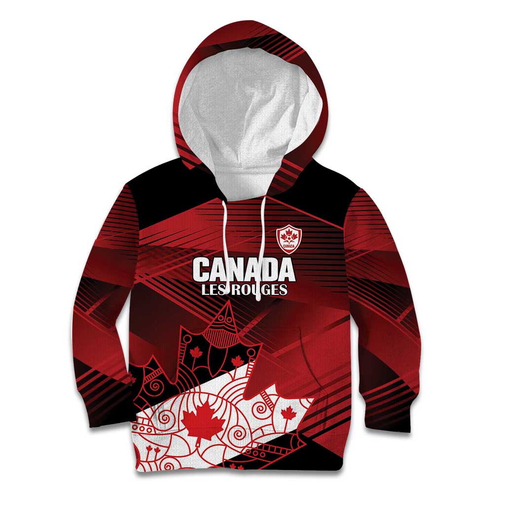 Custom Canada Soccer Kid Hoodie Les Rouges Maple Leaf - Wonder Print Shop