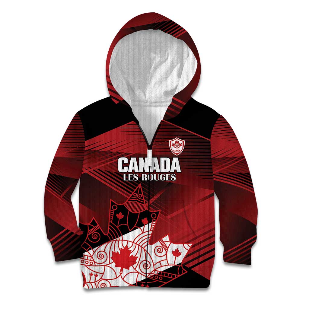 Custom Canada Soccer Kid Hoodie Les Rouges Maple Leaf - Wonder Print Shop