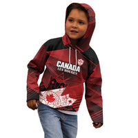 Custom Canada Soccer Kid Hoodie Les Rouges Maple Leaf - Wonder Print Shop
