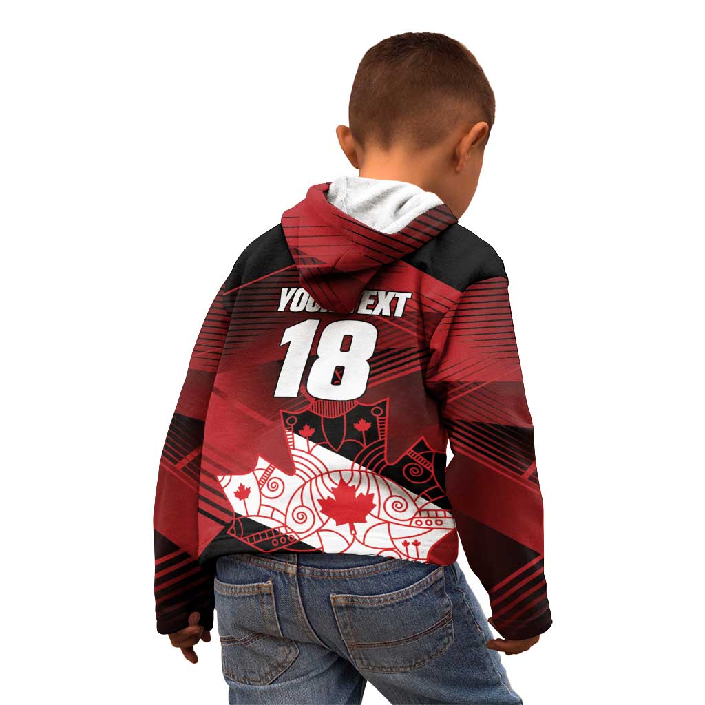 Custom Canada Soccer Kid Hoodie Les Rouges Maple Leaf - Wonder Print Shop