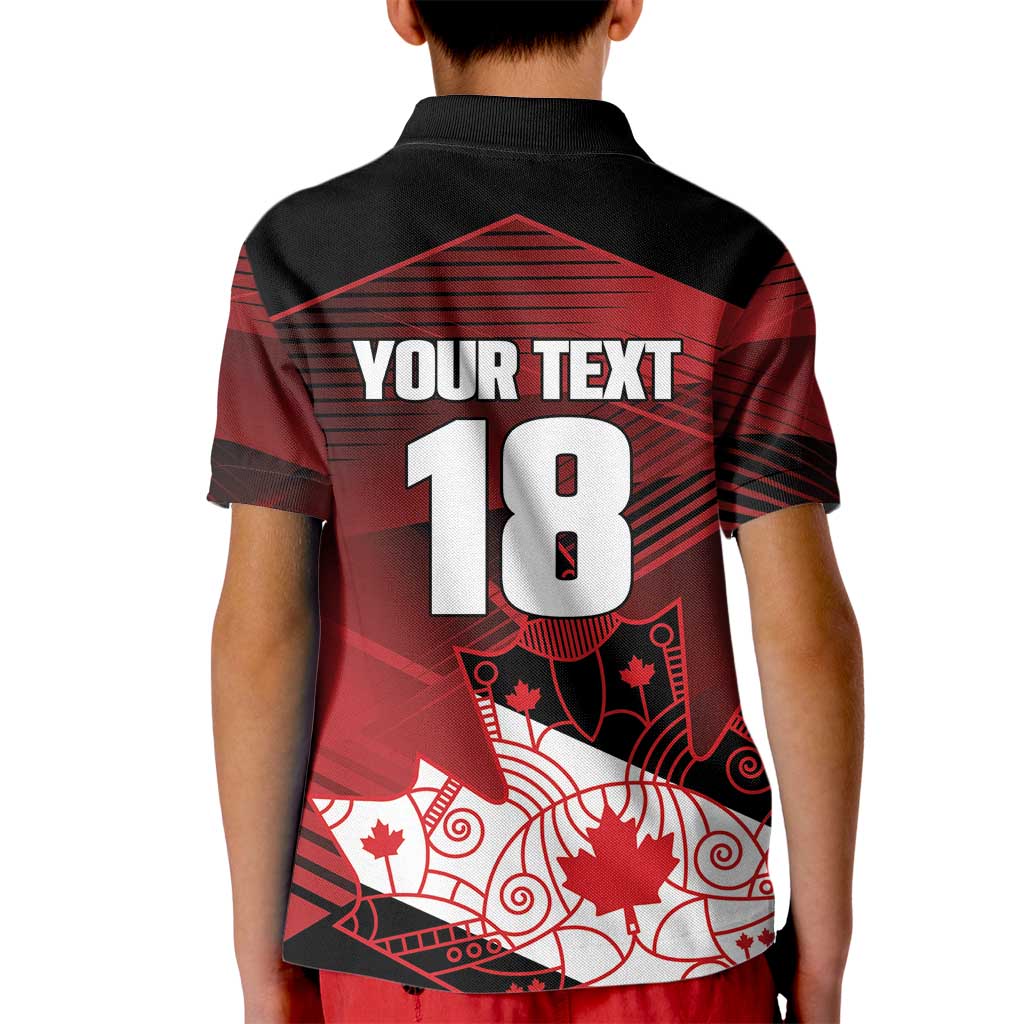 Custom Canada Soccer Kid Polo Shirt Les Rouges Maple Leaf - Wonder Print Shop