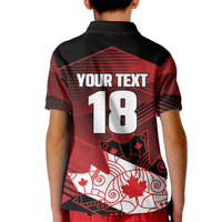 Custom Canada Soccer Kid Polo Shirt Les Rouges Maple Leaf - Wonder Print Shop